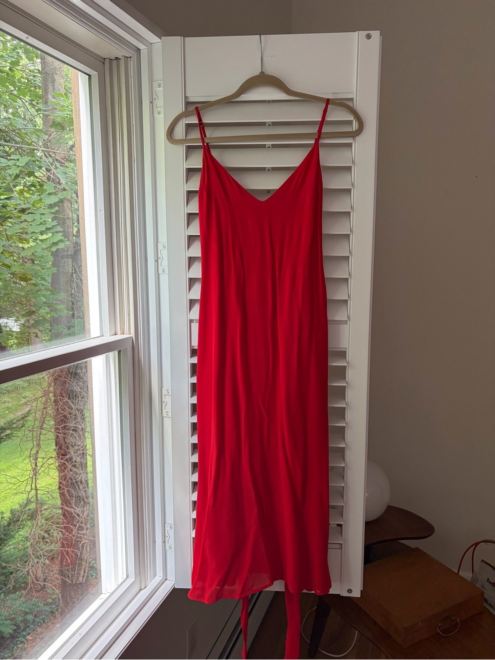 Reformation Red Midi Slip Dress